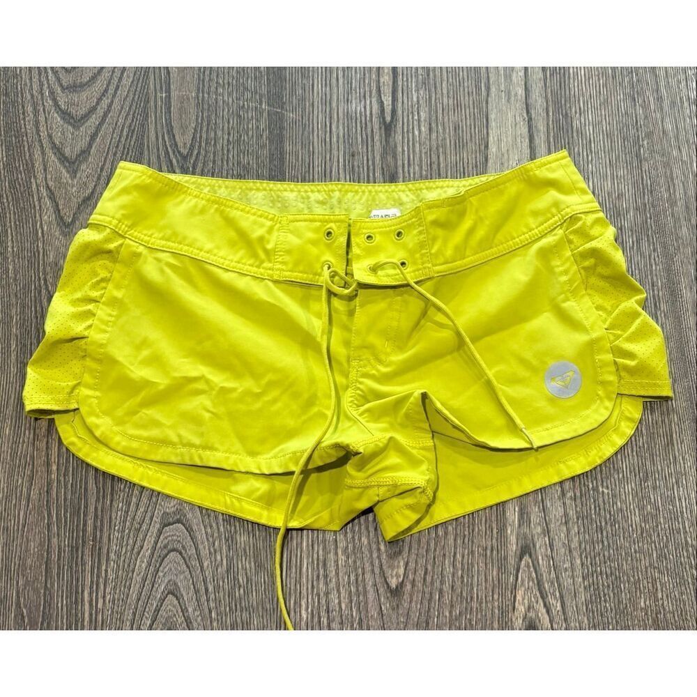Roxy Womens Boardshorts Lace-Up Tie Low Rise Swim Surfing Shorts Yellow Size 11